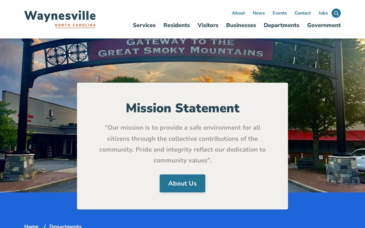 Waynesville Police Department official records and contact page in Haywood County